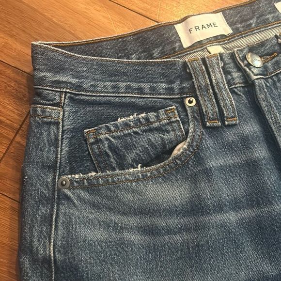 FRAME LE original patchwork denim jeans. Straight ankle length jeans - Picture 4 of 9